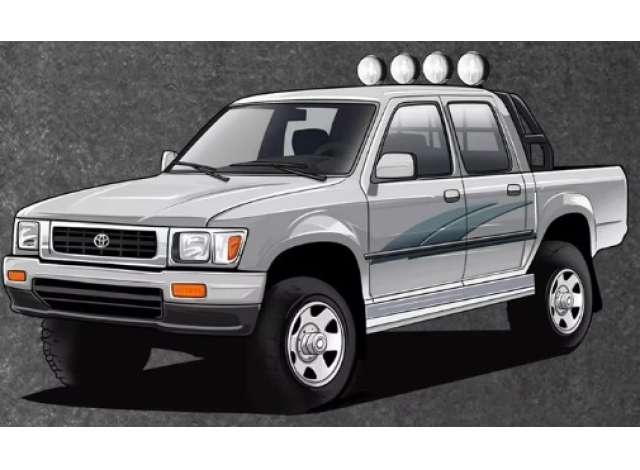 Pre-Order – 1994 Toyota Hilux LN107, silver grey 1:64 Massdi Model (MAS-TYT3903) – ETA. October 2026