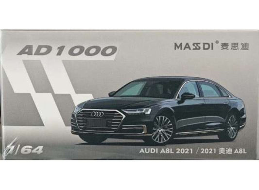 Pre-Order – 2021 Audi A8L, black 1:64 Massdi Model (MAS-AD1000) – ETA. October 2026