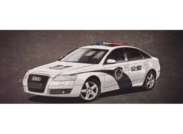 Pre-Order – Audi A6L (C6) *Police*, white/blue 1:64 Massdi Model (MAS-AD1610) – ETA. October 2026