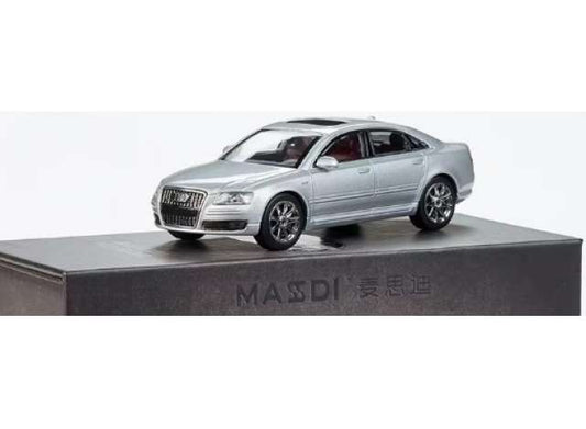 Pre-Order – Audi A8 (D3), silver 1:64 Massdi Model (MAS-AD2304) – ETA. October 2026