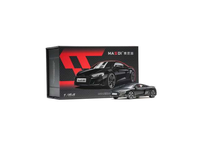 Pre-Order – 2022 Audi R8 V10 Coupe Performance, black 1:64 Massdi Model (MAS-AD4700) – ETA. October 2026