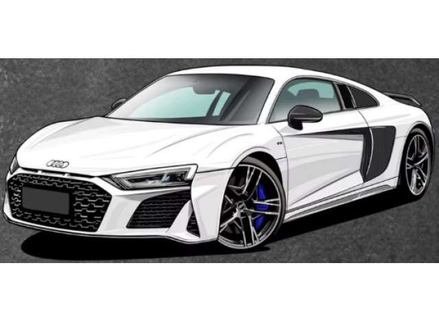 Pre-Order – 2022 Audi R8 V10 Coupe Performance, white 1:64 Massdi Model (MAS-AD4701) – ETA. October 2026