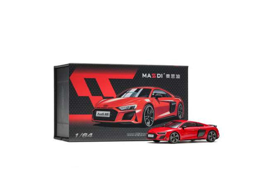 Pre-Order – 2022 Audi R8 V10 Coupe Performance, red 1:64 Massdi Model (MAS-AD4705) – ETA. October 2026