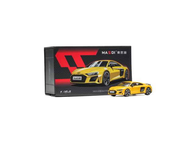 Pre-Order – 2022 Audi R8 V10 Coupe Performance, yellow 1:64 Massdi Model (MAS-AD4708) – ETA. October 2026
