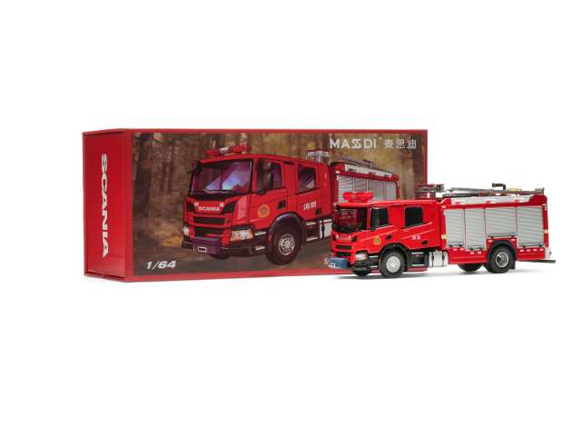 Pre-Order – Compressed Air Foam Fire Truck, red 1:64 Massdi Model (MAS-SCN1002) – ETA. October 2026