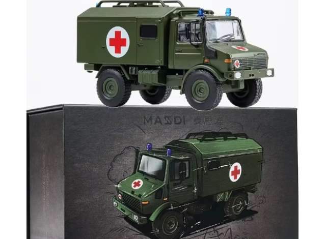 Pre-Order – U1300L Military ambulance, NATO Green 1:64 Massdi Model (MAS-TJ1027) – ETA. October 2026