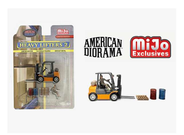 Heavy Lifters Forklift Set II, various 1:64 American Diorama Model