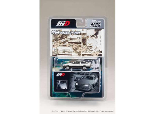 Pre-Order – Toyota Corolla Levin (AE86)/ INITIAL D Wataru Akiyama vs Takumi Fujiwara, white/black 1:64 Hobby Japan Model (HJDMD008B) – ETA. December 2026