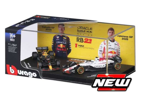 Pre-Order – Oracle Red Bull Racing F1 2-pack premium #1 Max Verstappen, various 1:64 Bburago Model (bura58018) – ETA. July/August 2026