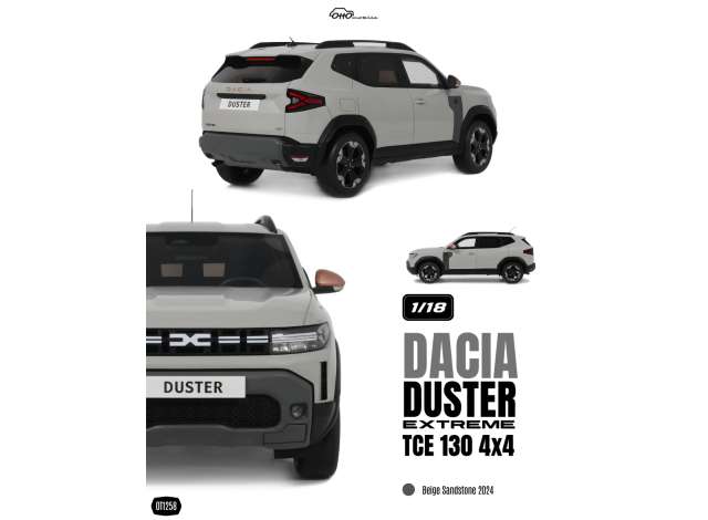 Pre-Order – 2024 Dacia Duster Extreme TCE 130 4x4 *Resin series*, beige sandstone 1:18 OttOmobile Miniatures Model (OT1258) – ETA. January 2027