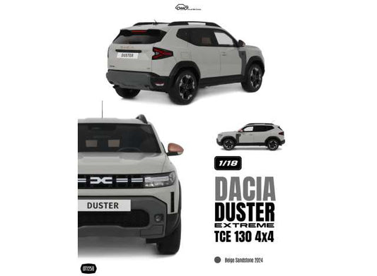Pre-Order – 2024 Dacia Duster Extreme TCE 130 4x4 *Resin series*, beige sandstone 1:18 OttOmobile Miniatures Model (OT1258) – ETA. January 2027