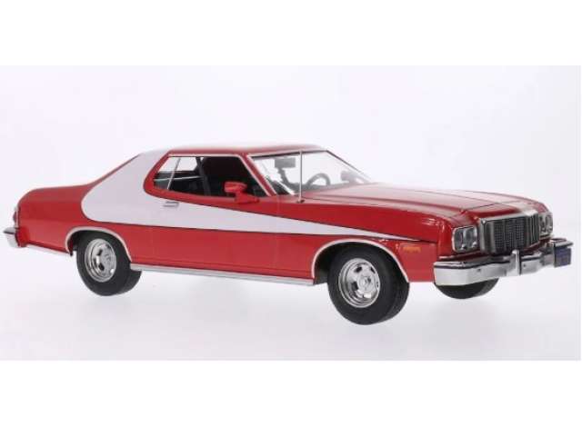Pre-Order – 1975 Ford Gran Torino, red/white 1:18 MCG Model (MCG181005) – ETA. July/August 2026