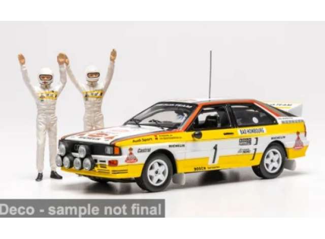 Pre-Order – 1984 Audi Quattro A2 #1 W.Röhrl/C.Geistdörfer Rally Monte Carlo, yellow/white 1:43 IXO Models Model (ixoSPRM002-84) – ETA. July/August 2026