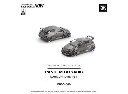 Pre-Order – Pandem GR Yaris *The Dark Chrome Series*, dark chrome 1:64 Pop Race Limited Model (PRDC009) – ETA. October/November 2026