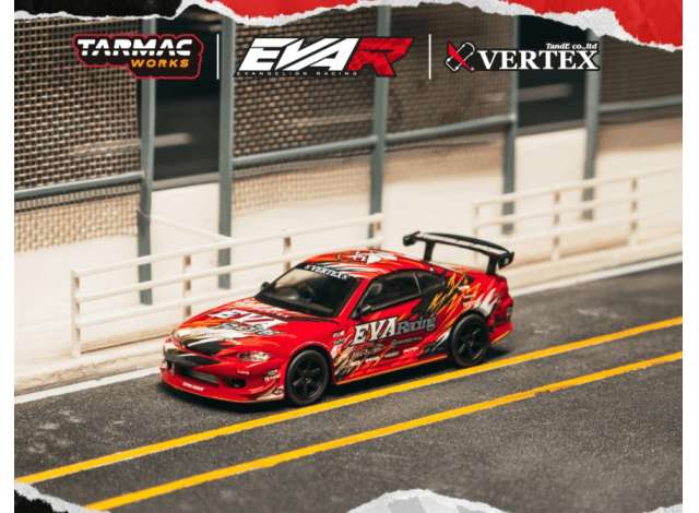 Pre-Order – 2025 Nissan Silvia (S15) EVA RT Production Model-02, red 1:64 Tarmac Model (TC-T64G-023-EVA02) – ETA. December 2026