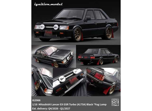 Pre-Order – Mitsubishi Lancer EX GSR Turbo (A175A) *Fog Lamp* black 1:18 Ignition Model (IG3966) – ETA. April/May 2027
