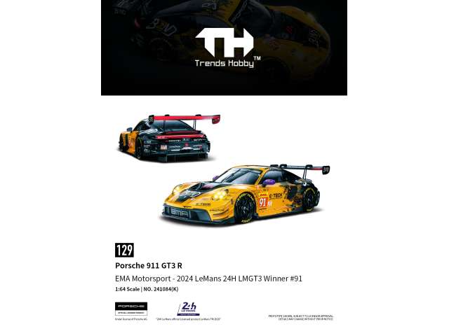 2024 Porsche 911 GT3 R #91 LeMans 24H, various 1:64 Trends Hobby Model (TH241084K) – ETA. February/March 2027