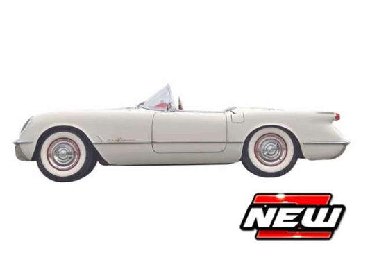 Pre-Order – 3 inch 1955 Chevrolet Corvette, white 1:64 Maisto Model (mai25918) – ETA. October/November 2026