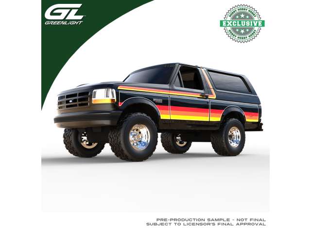 Pre-Order – 1996 Ford Bronco XLT, sunset stripes 1:64 GreenLight Model (gl30624) – ETA. March 2027
