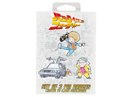 Pre-Order – Back to the Future Limited Edition Japanese Style Triple Pin Badge Set 1:0 Fanattik Model (fanUV-BF207) – ETA. October/November 2026