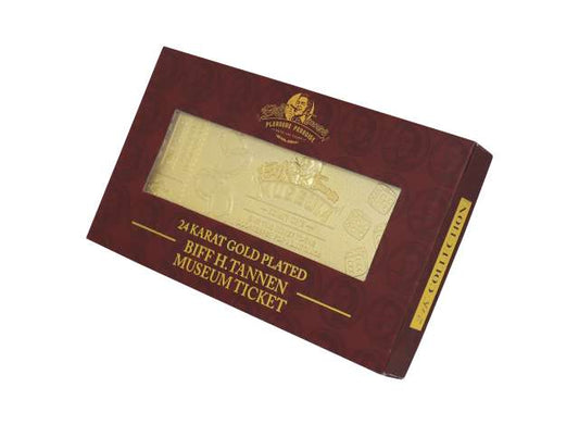 Pre-Order – Back to the Future Limited Edition 24k Gold Plated Biff Tannen Museum Entrance Ticket 1:0 Fanattik Model (fanUV-BIFFTIC) – ETA. October/November 2026