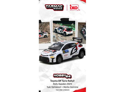 Pre-Order – Toyota GR Yaris RALLY2 Rally Sweden 2024 Yuki Yamamoto/Marko Salminen 1:64 Tarmac Works Model Car (TCT6409224RS34) Stocks Due Sept / Oct 2026