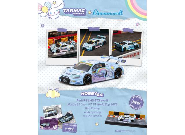 Pre-Order – 2025 Audi R8 LMS GT3 EVO II #36 Uno Racing Macau GT with Diorama and Card, various 1:64 Tarmac Model (TC-T64-043 25MGP36) – ETA. October 2026