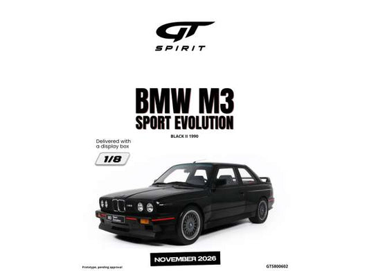 Pre-Order – 1990 BMW M3 Sport Evolution *Resin Series*, black II 1:8 GT Spirit Model (GTS800602) – ETA. February 2027