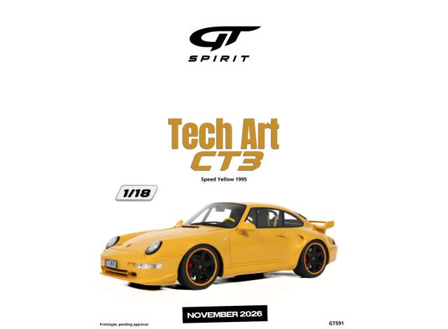 Pre-Order – 1995 Techart CT3 Speed *Resin serie*, yellow 1:18 GT Spirit Model (GT591) – ETA. February 2027