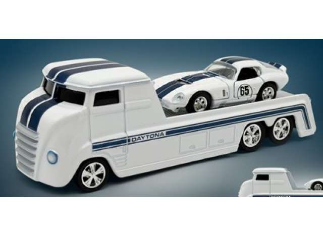 Pre-Order – Shelby Daytona Hauler and #65 Daytona Coupe, white with blue stripes 1:64 Acme Diecast Model (acmeSC64004) – ETA. October/November 2026