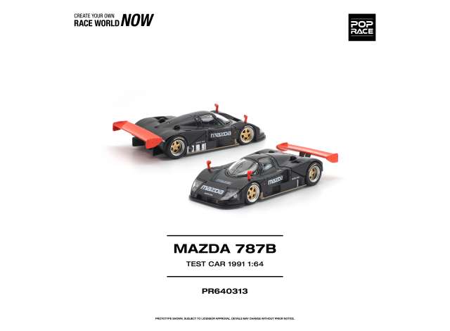 Pre-Order – 1991 Mazda 787B Test car, black/red 1:64 Pop Race Limited Model (PR640313) – ETA. October/November 2026