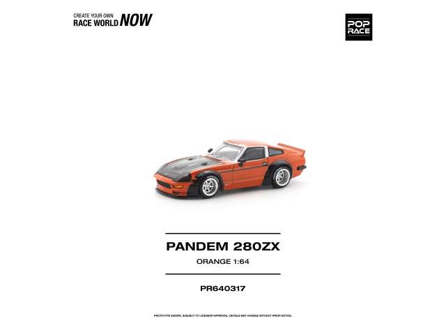 Pre-Order – Pandem 280ZX, orange 1:64 Pop Race Limited Model (PR640317) – ETA. October/November 2026
