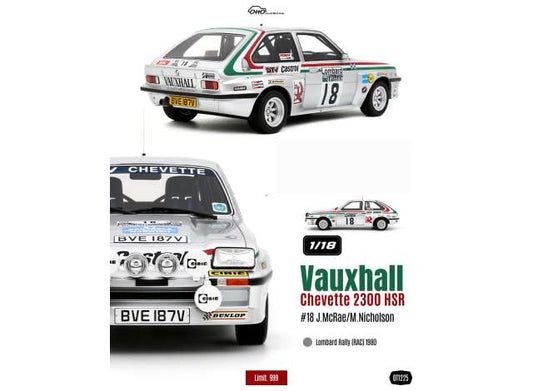 Pre-Order – 1980 Vauxhall Chevette 2300 HSR #18 Jimmy Mcrae/Mike Nicholson Lombard Rally (RAC) *Resin series*, various 1:18 OttOmobile Miniatures Model (OT1225) – ETA. October/November 2026