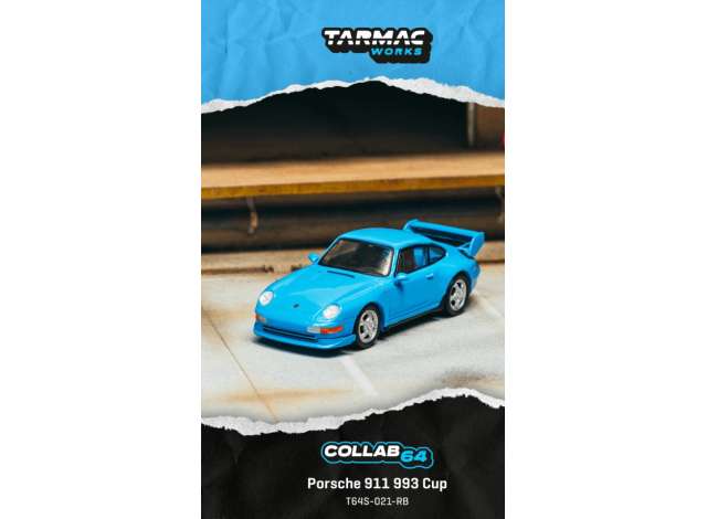 Pre-Order – 1996 Porsche 991 (993) Carrera RS Club Sport Riviera, blue 1:64 Tarmac Model (TC-T64S-021-RB) – ETA. January 2027
