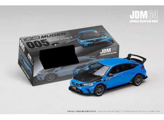 Pre-Order – 2025 Honda Civic Type R (FL5) Mugen Groep B, racing blue pearl 1:64 Hobby Japan Model (HJDM005B-30) – ETA. October/November 2026