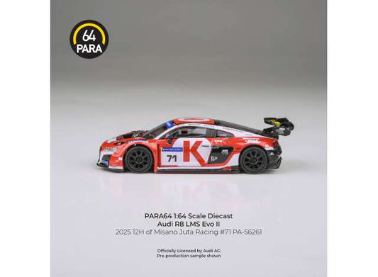 Pre-Order – 2025 Audi R8 LMS Evo #71 12H of Misano Juta Racing, various 1:64 Para64 Model (pa56261) – ETA. October/November 2026