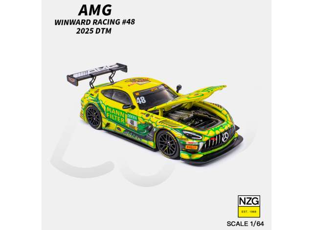 Pre-Order – 2025 Mercedes-Benz AMG GT3 EVO DTM Winward Racing #48, yellow/green 1:64 KILOWorks Model (KLW114600010) – ETA. October/November 2026
