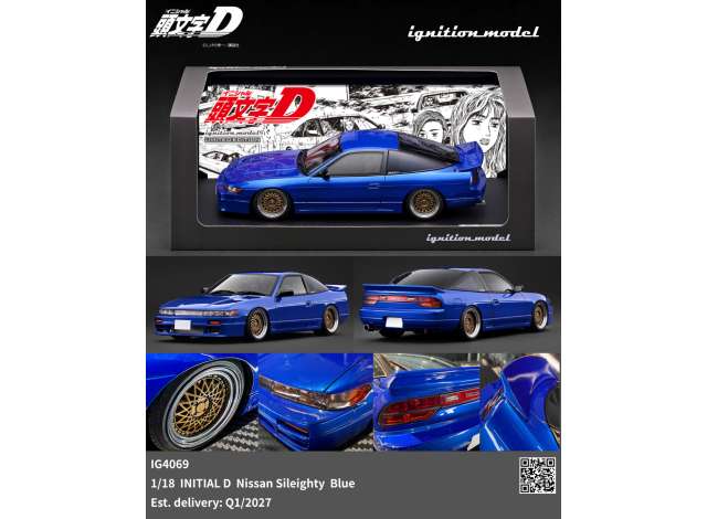 Pre-Order – INITIAL D Nissan Sileighty, blue 1:18 Ignition Model (IG4069) – ETA. April/May 2027
