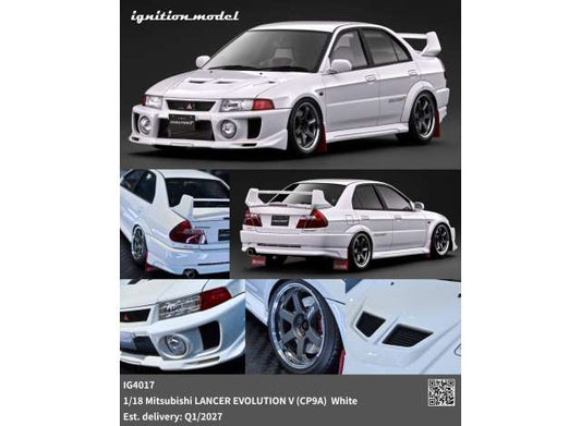 Pre-Order – Mitsubishi Lancer Evolution V (CP9A), white 1:18 Ignition Model (IG4017) – ETA. April/May 2027