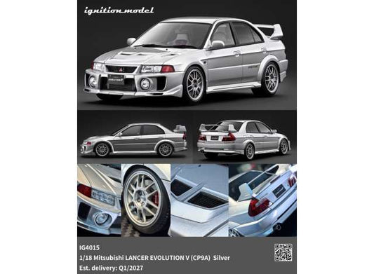 Pre-Order – Mitsubishi Lancer Evolution V (CP9A), silver 1:18 Ignition Model (IG4015) – ETA. April/May 2027