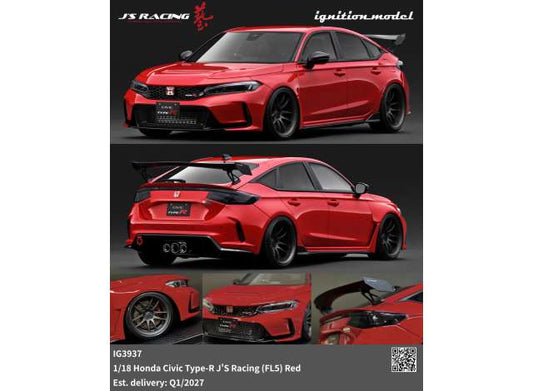 Pre-Order – Honda Civic Type-R J'S Racing (FL5), red 1:18 Ignition Model (IG3937) – ETA. April/May 2027