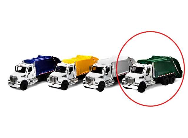 Pre-Order – Western Star 47X (Waste Truck), green in window box 1:66 Kinsmart Model (KT11002Wg) – ETA. December 2026