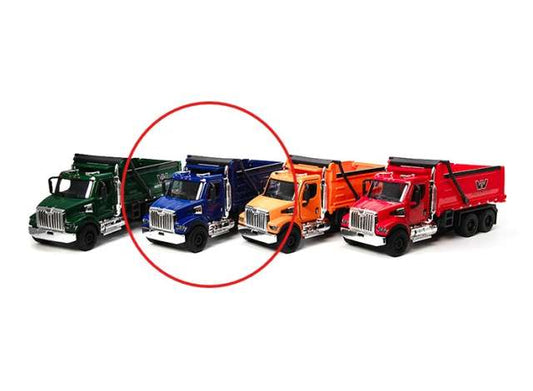Pre-Order – Western Star 47X (Dump Truck), blue in window box 1:66 Kinsmart Model (KT11003Wb) – ETA. December 2026