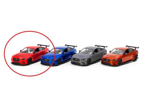 Pre-Order – 2018 Jaguar XE SV Project 8, red 1:38 Kinsmart Model (KT5416Wr) – ETA. December 2026