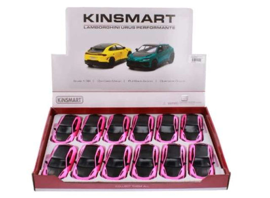 Pre-Order – Lamborghini Urus Performante assortment tray with 12pcs, matte pink 1:40 Kinsmart Model (KT5447DPK~12) – ETA. December 2026