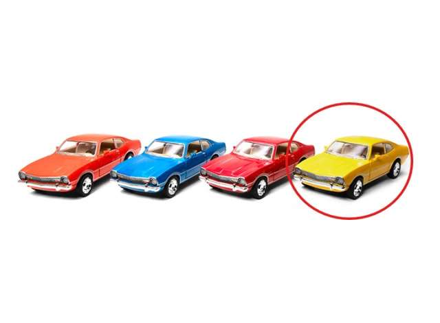 Pre-Order – 1974 Ford Maverick, yellow 1:38 Kinsmart Model (KT5488Wy) – ETA. December 2026