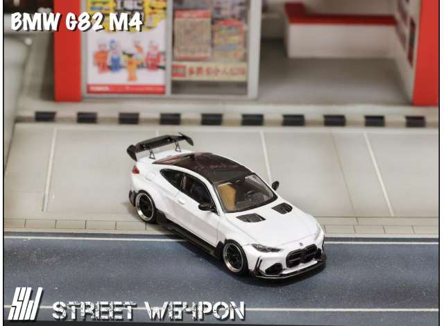 Pre-Order – Custom G82 M4 with perforated hood, white 1:64 Street Weapon Model (STW280) – ETA. January/February 2027