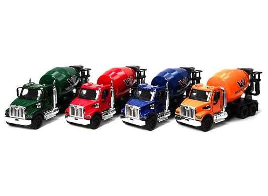 Pre-Order – Western Star 47X (Concrete Mixer Truck) in a tray with 12pcs. 1:66 Kinsmart Model (KT11001D~12) – ETA. December 2026