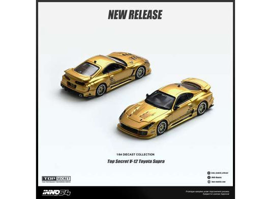 Pre-Order – Top Secret V12 Supra, gold 1:64 Inno Models Model (in64-A80TSV12-01) – ETA. November 2026