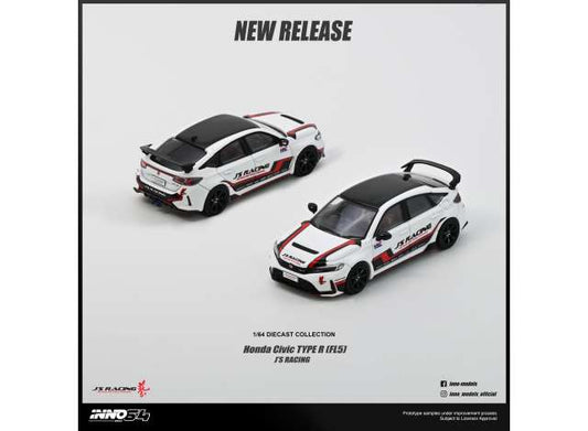 Pre-Order – Honda Civic (FL5) J`S Racing, white/black/red 1:64 Inno Models Model (in64-FL5JS-WHI) – ETA. November 2026